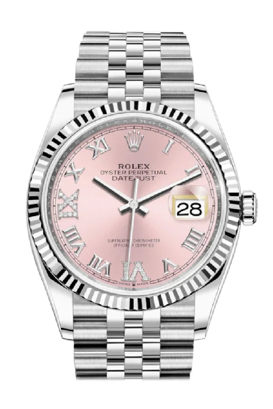 elegant dress watches for formal events Rolex Datejust 36 Pink Roman VI and IX 24 Diamonds Dial Automatic Jubilee Watch 126234 elegant dress watches for formal events Rolex Datejust 36 Pink Roman VI and IX 24 Diamonds Dial Automatic Jubilee Watch 126234