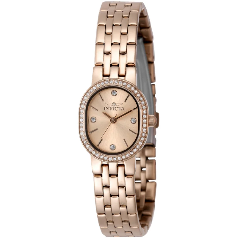 Watches for special occasions   Invicta Women's Watch - Angel Crystal Quartz Rose Gold Dial Steel Bracelet | 48137