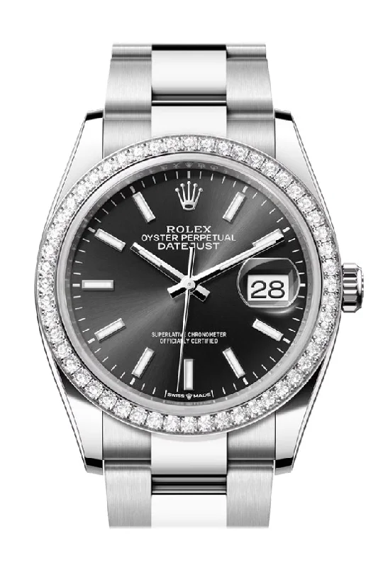 Formal watches for evening events   Rolex Datejust 36 Black Dial Ladies Watch 126284RBR 126284RBR-0048
