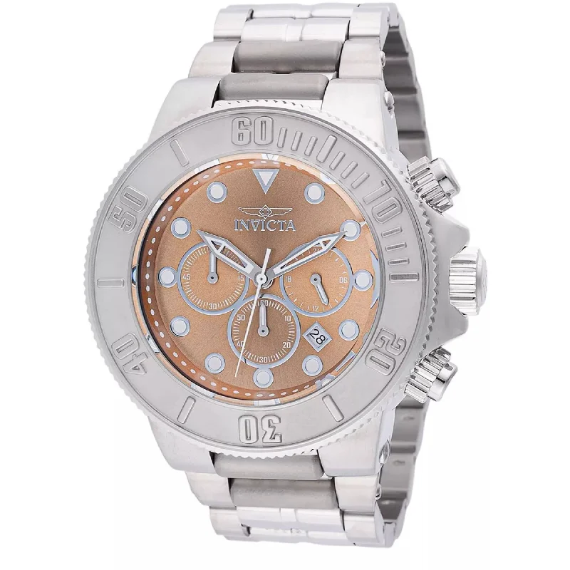 Watches with leather straps and quick release clasps Invicta Men's Watch - Subaqua Chrono Khaki Dial Stainless Steel Tone Bracelet | 46550 Watches with leather straps and quick release clasps Invicta Men's Watch - Subaqua Chrono Khaki Dial Stainless Steel Tone Bracelet | 46550