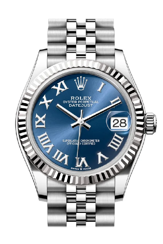 Luxury brand automatic watches for men   Rolex Datejust 31 Blue Roman Dial Fluted Bezel Jubilee Ladies Watch 278274 278274-0034