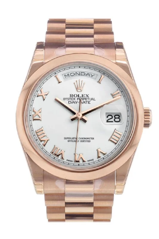minimalistic watches for men with leather bands Rolex Day-Date 36 White Roman Dial President Everose Gold Watch 118205 minimalistic watches for men with leather bands Rolex Day-Date 36 White Roman Dial President Everose Gold Watch 118205