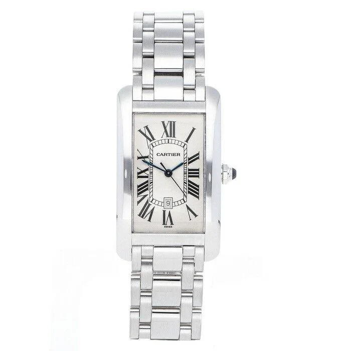 Luxury brand automatic watches for men   Cartier Men's W26032L1 Americaine  White Gold Watch
