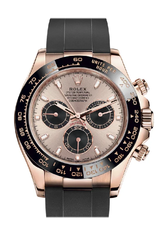 watches with custom engravings for gifts   Rolex Cosmograph Daytona Rose Gold Sundust and black Dial Oysterflex 116515LN