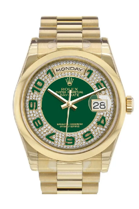 minimalistic watches for men with leather bands Rolex Day-Date 36 Green Diamonds paved Dial President Yellow Gold Watch 118208 minimalistic watches for men with leather bands Rolex Day-Date 36 Green Diamonds paved Dial President Yellow Gold Watch 118208