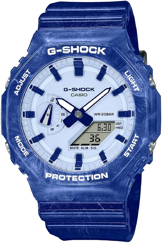 best luxury watches for men   Casio G-Shock Chinese Porcelain Ceramic Patterns Men's Watch GA-2100BWP-2A
