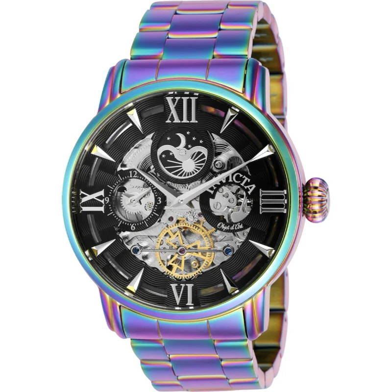 Watches with a classic look   Invicta Men's Watch - Objet D Art Automatic Black and Silver Skeleton Dial | 40990