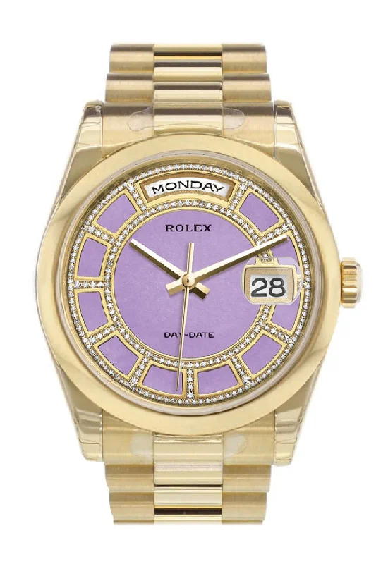 elegant dress watches for formal events Rolex Day-Date 36 Carousel lavender jade Diamonds Dial President Yellow Gold Watch 118208 elegant dress watches for formal events Rolex Day-Date 36 Carousel lavender jade Diamonds Dial President Yellow Gold Watch 118208
