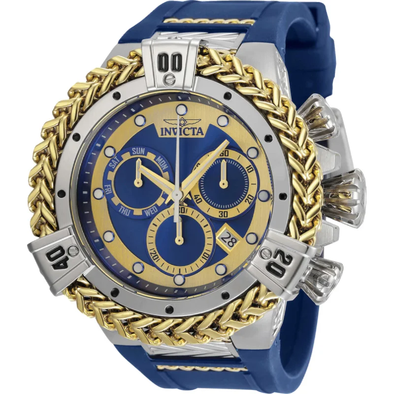 women’s watches with interchangeable bands Invicta Men's Dive Watch - Bolt Chronograph Gold and Blue Dial Silicone Strap | 35581 women’s watches with interchangeable bands Invicta Men's Dive Watch - Bolt Chronograph Gold and Blue Dial Silicone Strap | 35581